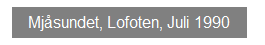 Textfeld: Mj�sundet,&nbsp;Lofoten, Juli 1990
